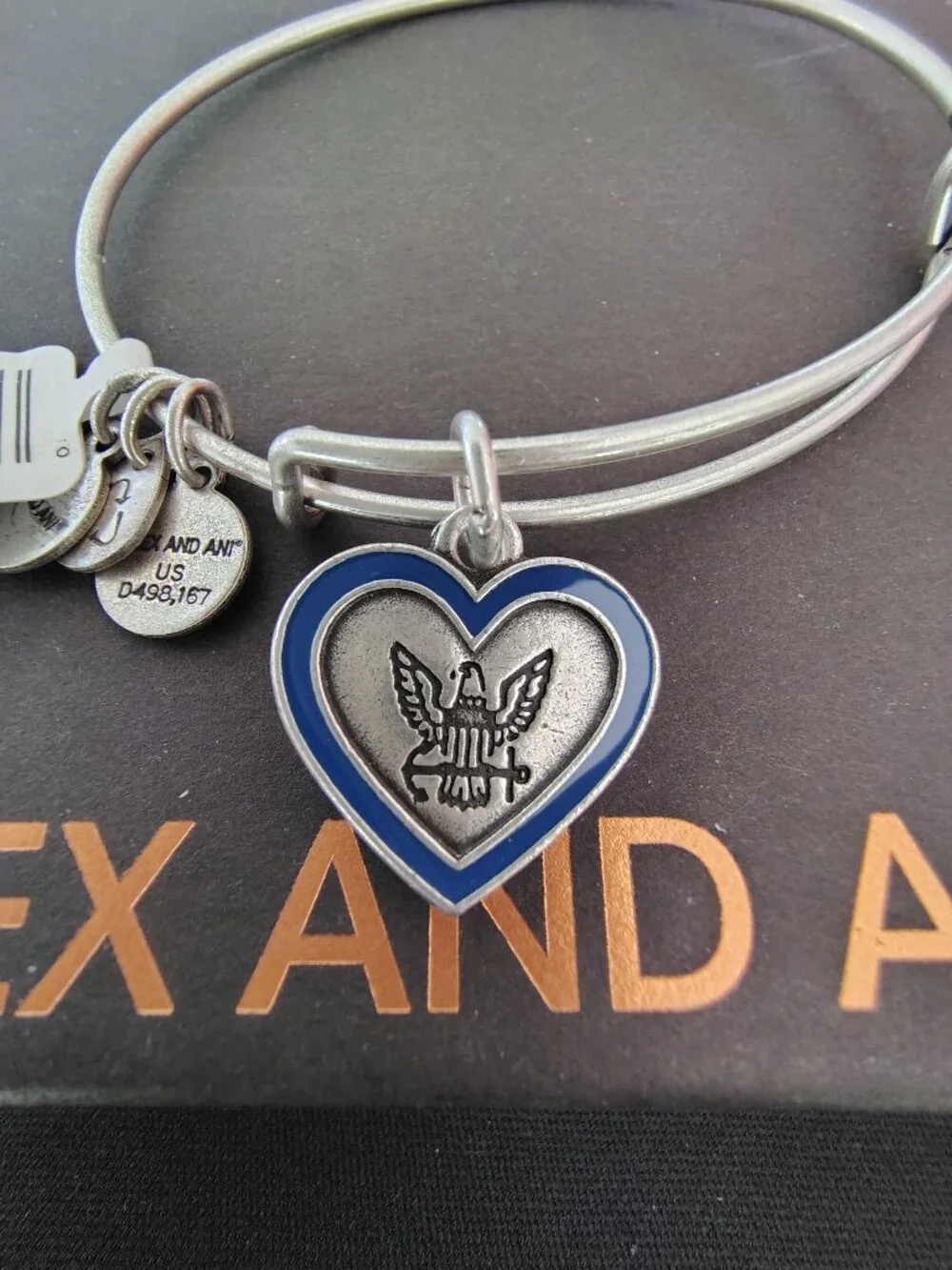 Alex and Ani Silver Navy Mom Bracelet 854
